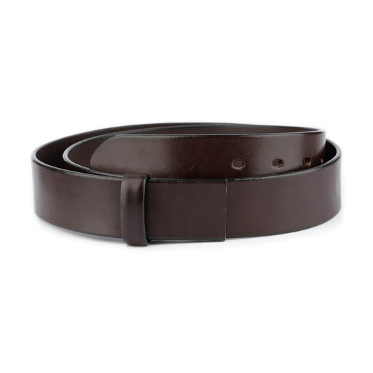 Mens 4.0 cm Dark Brown Leather Belt Strap For Montblanc Buckles Replacement High Quality