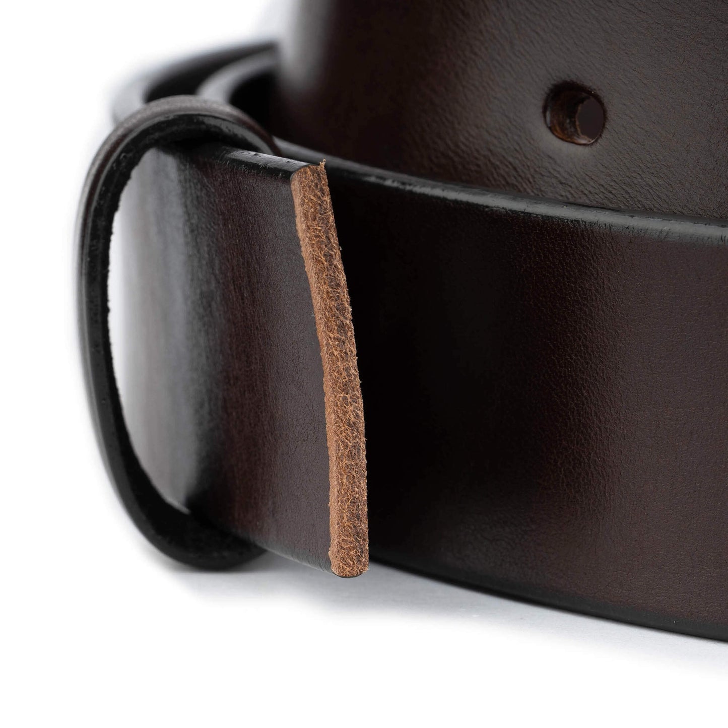 Mens 4.0 cm Dark Brown Leather Belt Strap For Montblanc Buckles Replacement High Quality
