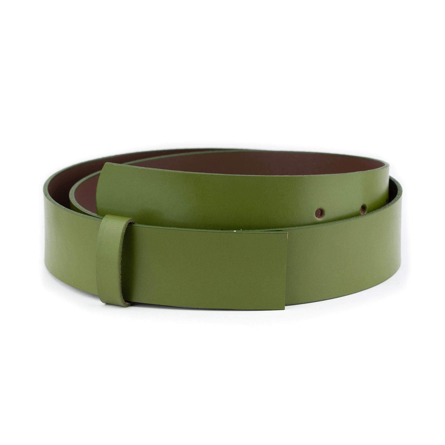 Mens 4.0 cm Olive Green Leather Belt Strap For Montblanc Buckles Replacement