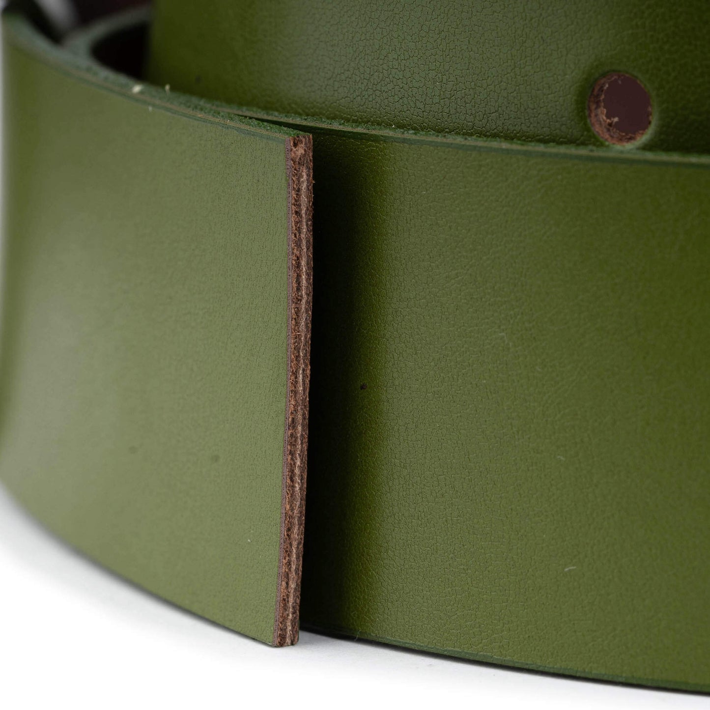Mens 4.0 cm Olive Green Leather Belt Strap For Montblanc Buckles Replacement