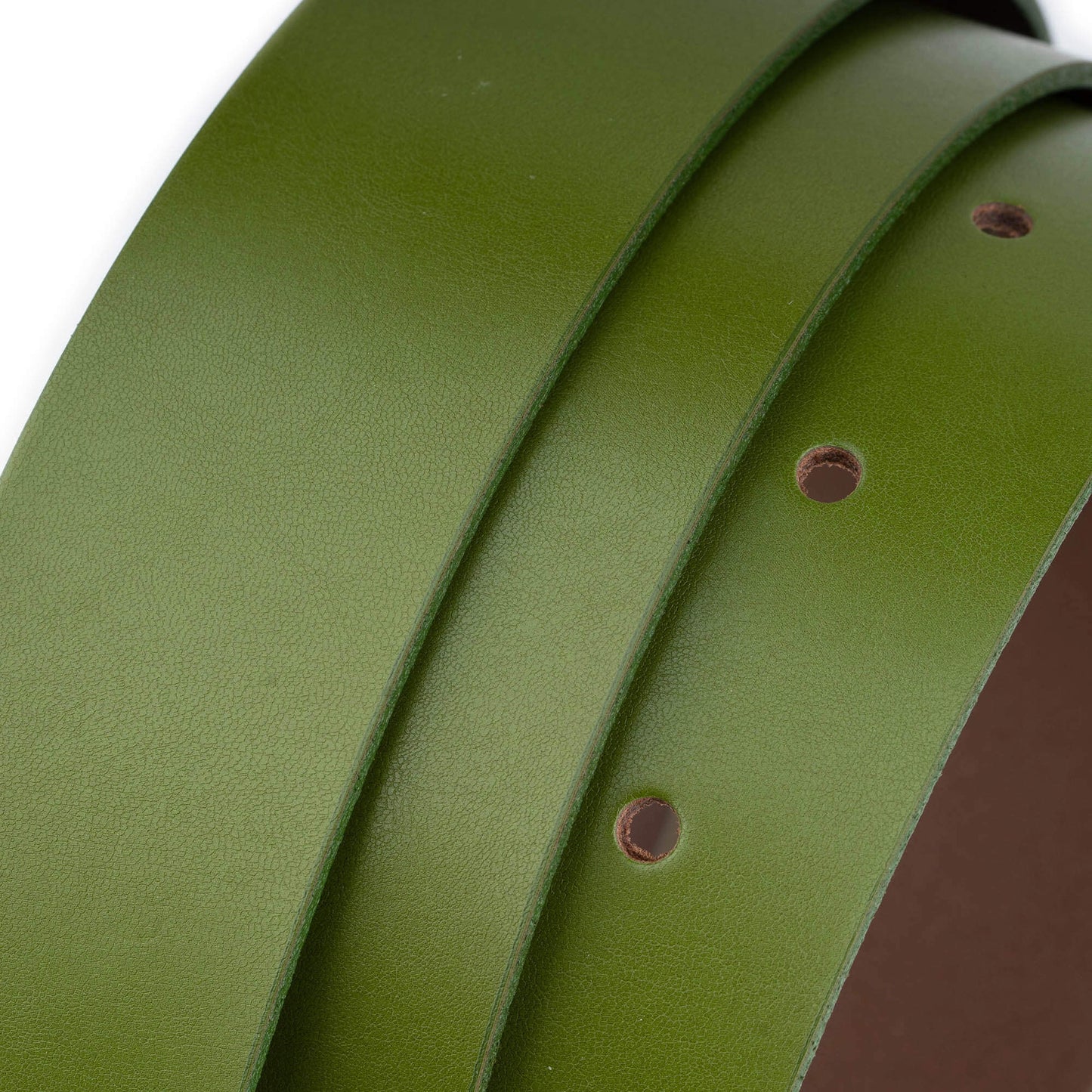 Mens 4.0 cm Olive Green Leather Belt Strap For Montblanc Buckles Replacement