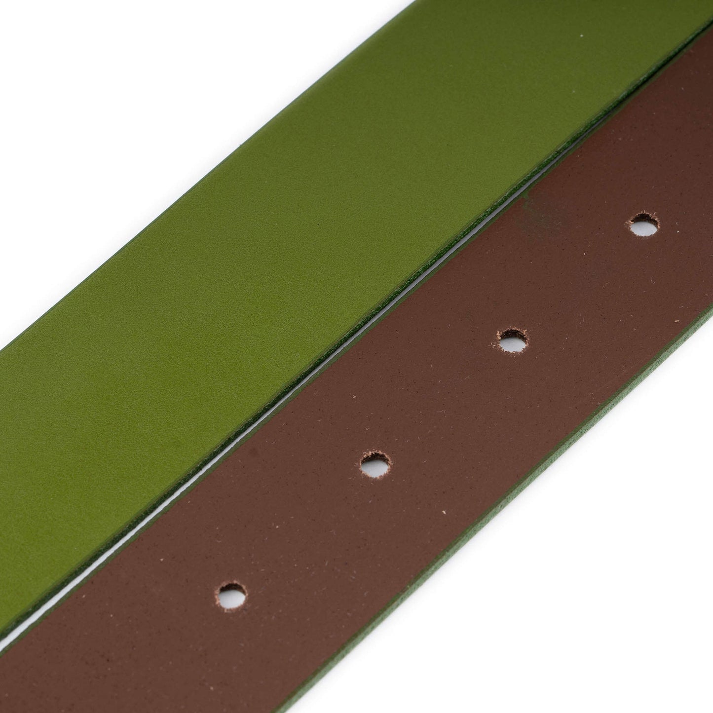 Mens 4.0 cm Olive Green Leather Belt Strap For Versace Buckles Replacement Pre-made Hole