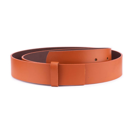 Mens 4.0 cm Orange Leather Belt Strap For Ferragamo Buckles Replacement