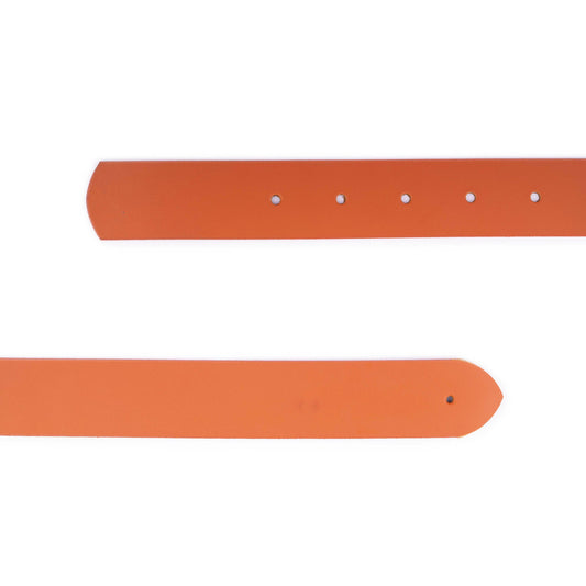 Mens 4.0 cm Orange Leather Belt Strap For Montblanc Buckles Replacement Pre-made Hole