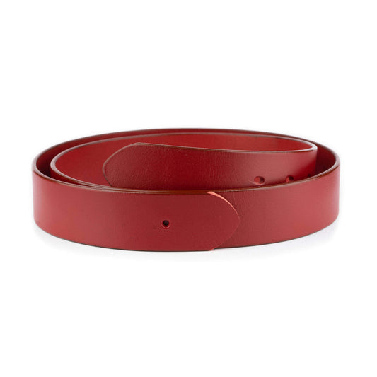 Mens 4.0 cm Red Leather Belt Strap For Ferragamo Buckles Replacement Pre-made Hole