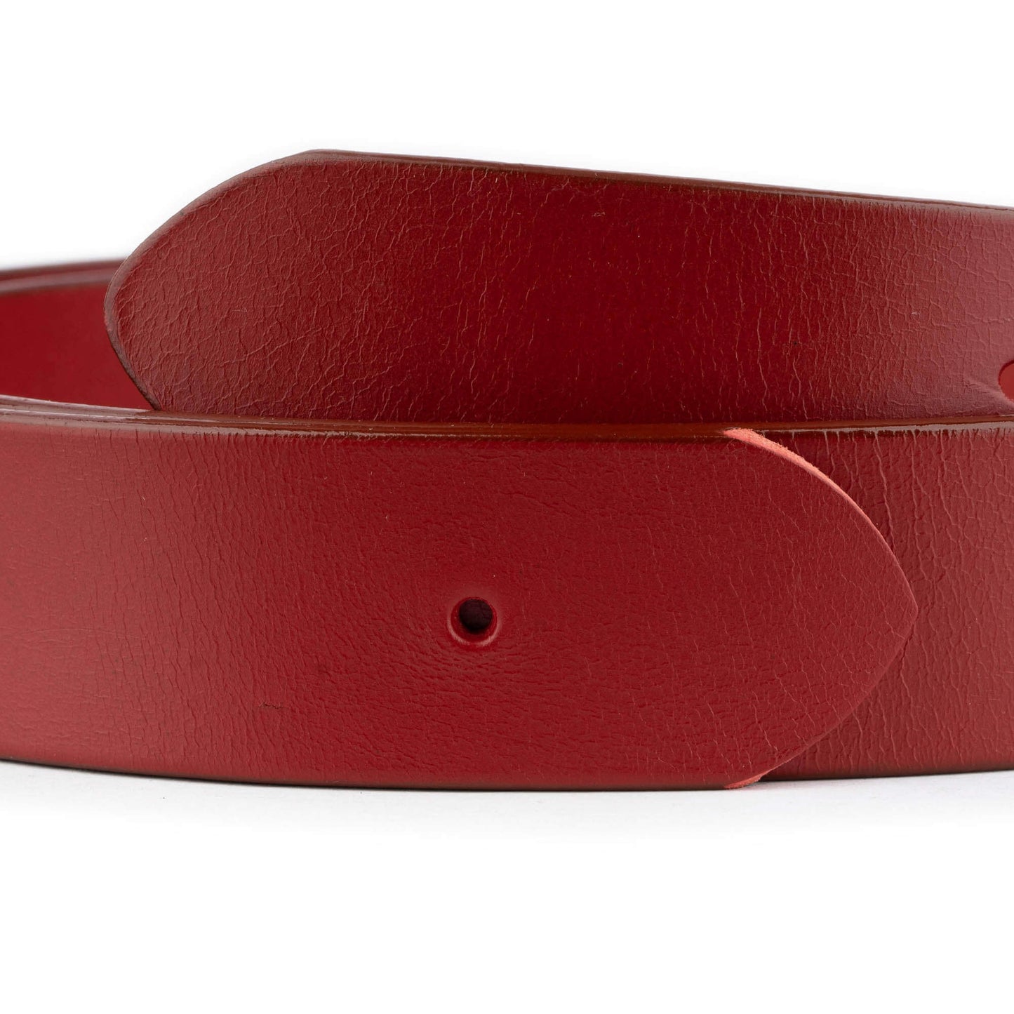 Mens 4.0 cm Red Leather Belt Strap For Montblanc Buckles Replacement Pre-made Hole