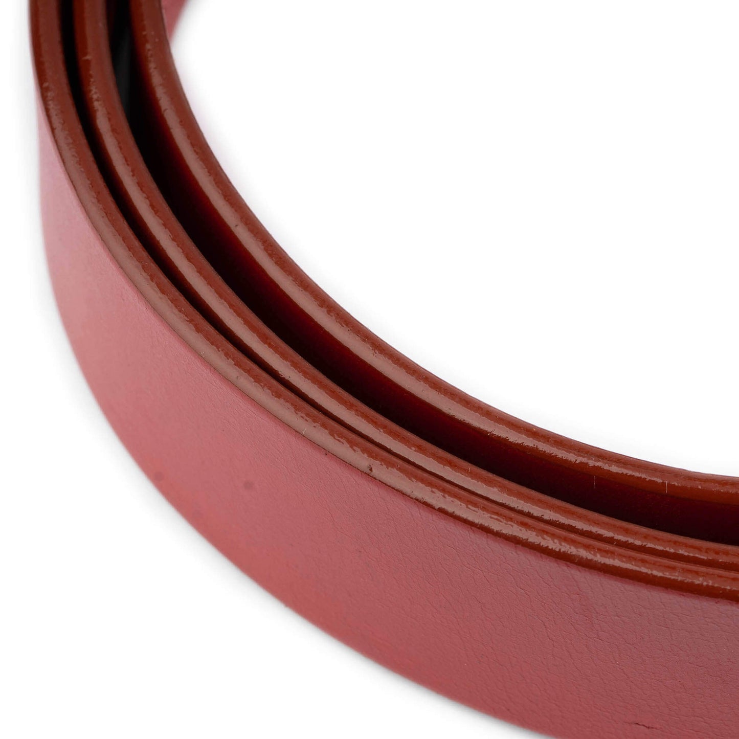 Mens 4.0 cm Red Leather Belt Strap For Montblanc Buckles Replacement Pre-made Hole