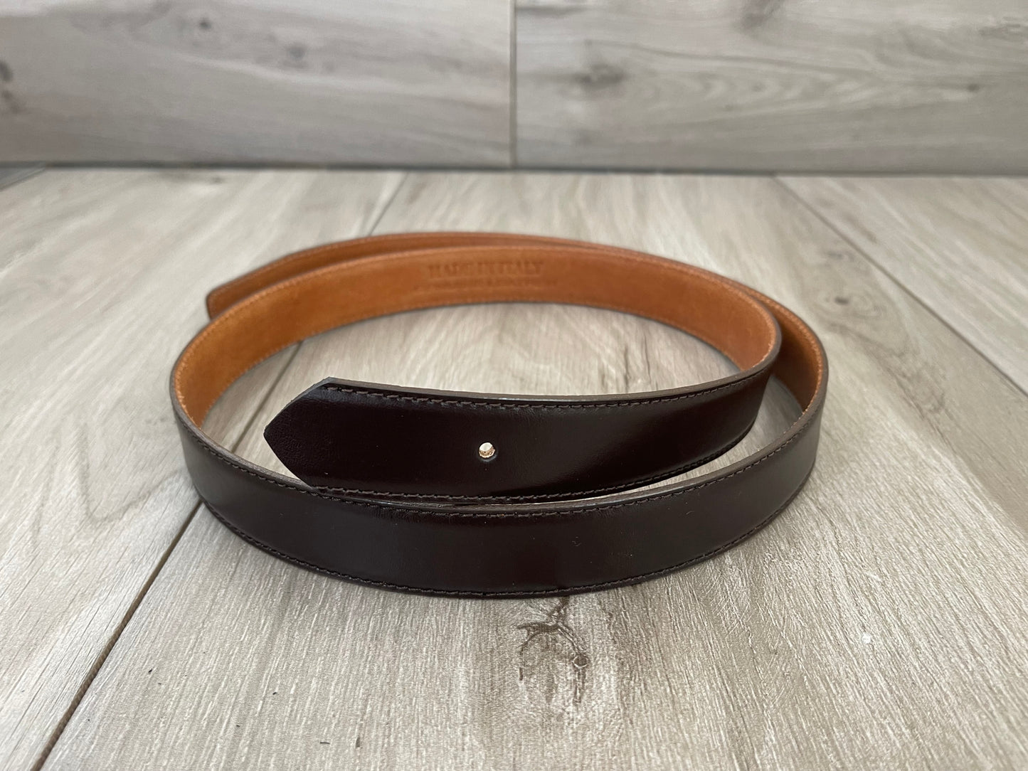 Mens Brown Leather Belt Strap Replacement For Dunhill 1 1-8 inch Dress Belts 30 mm