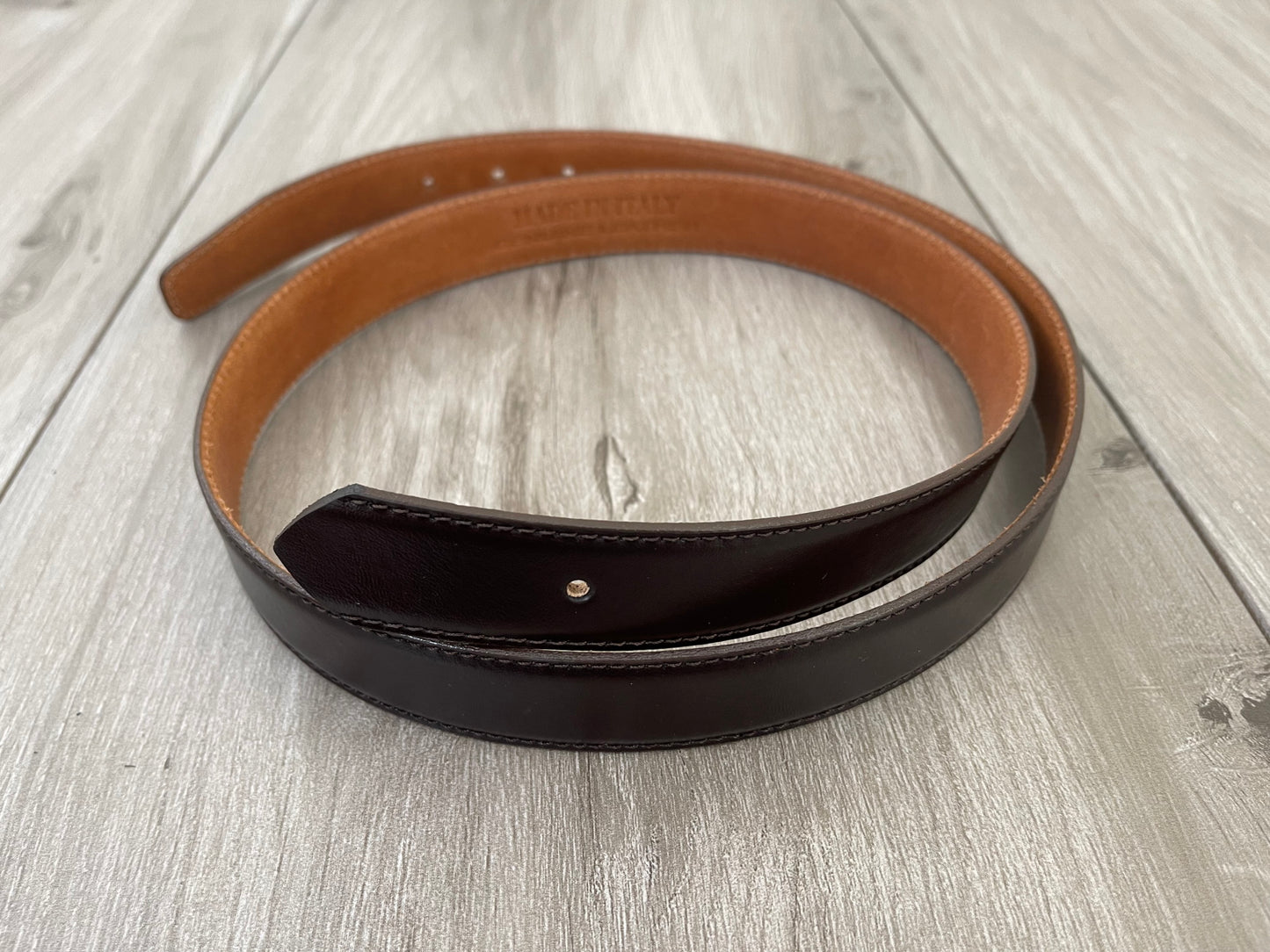 Mens Brown Leather Belt Strap Replacement For Dunhill 1 1-8 inch Dress Belts 30 mm