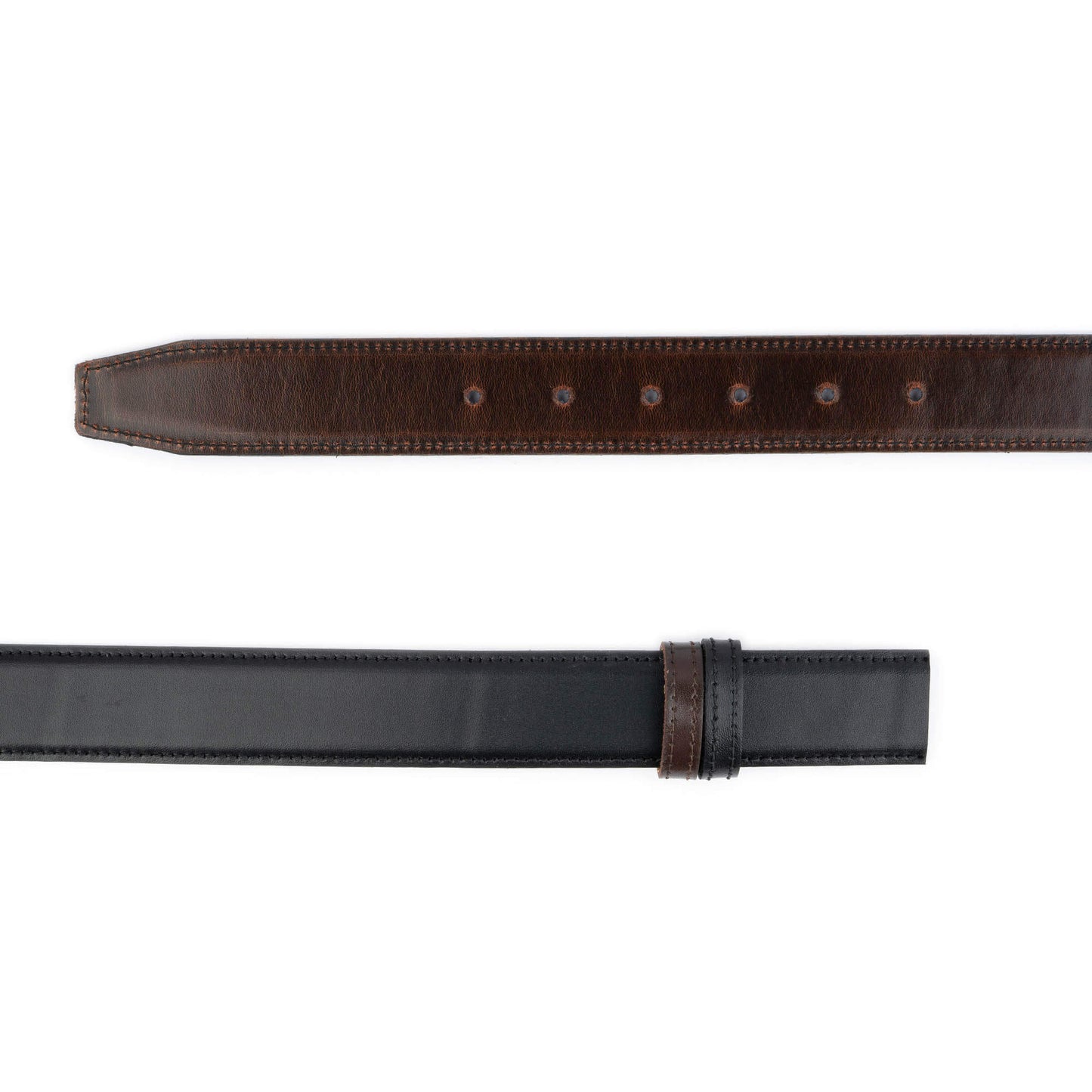 Reversible Black Brown 3.5 cm Leather Belt Strap For Cartier Buckles Replacement