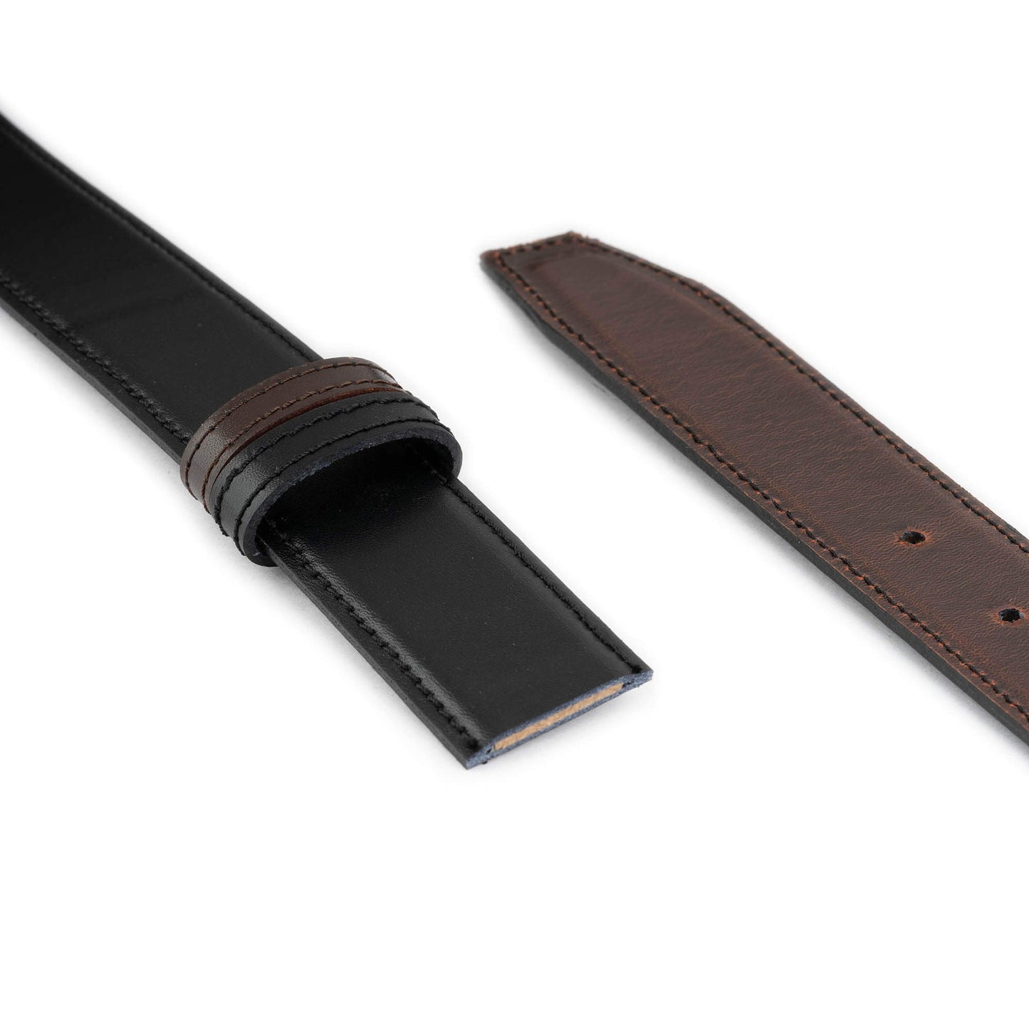 Reversible Black Brown 3.5 cm Leather Belt Strap For Dunhill Buckles Replacement