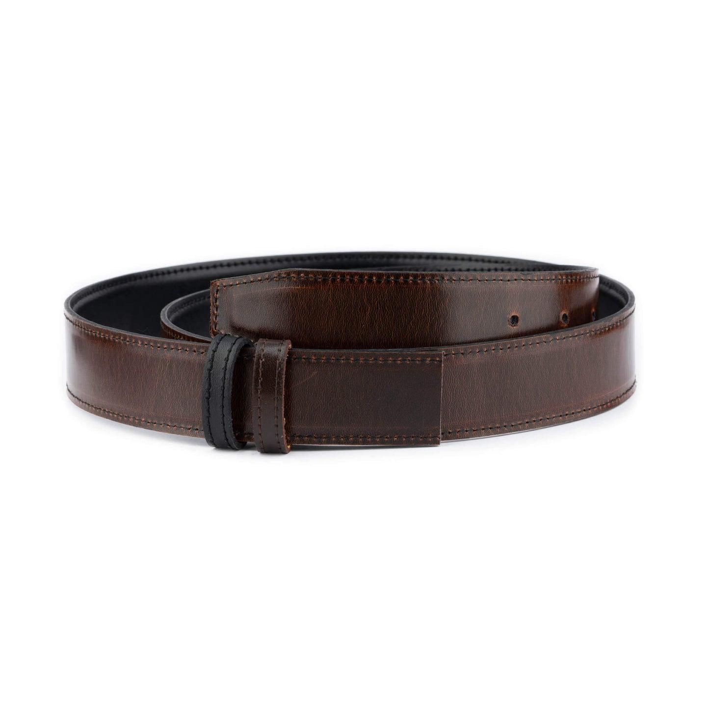 Reversible Black Brown 3.5 cm Leather Belt Strap For Montblanc Buckles Replacement