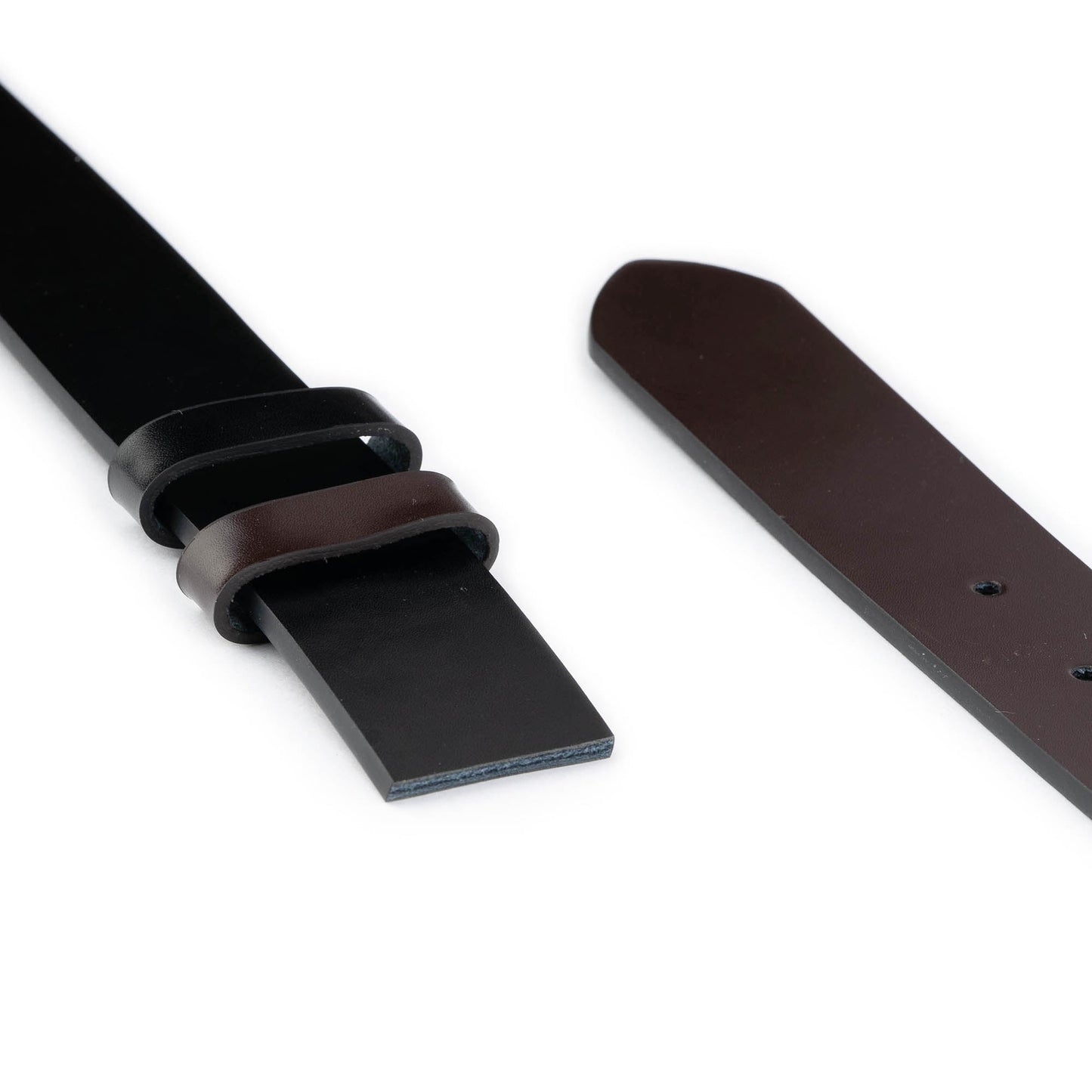 Vegan 3.5 cm Reversible Black Brown Leather Belt Strap For Cartier Buckles