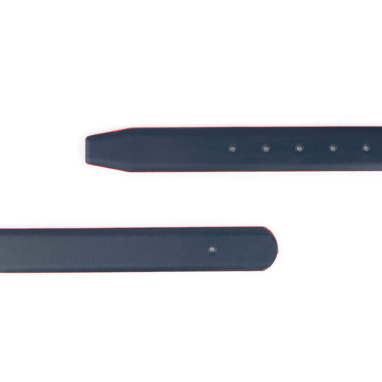 Blue Belt Leather Strap for MontBlanc Buckles Reversible Light Gray Red Edges