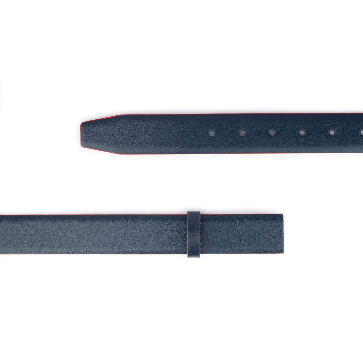 Dark Blue Belt Strap for Dunhill Buckles Reversible to Light Gray Red Edges