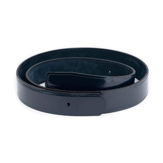 Dark Blue Patent Leather Belt Strap for Louis Vuitton Buckle Replacement With Hole