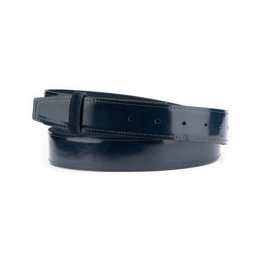 Dark Blue Patent Leather Belt Strap for Montblanc Buckles Reversible Replacement