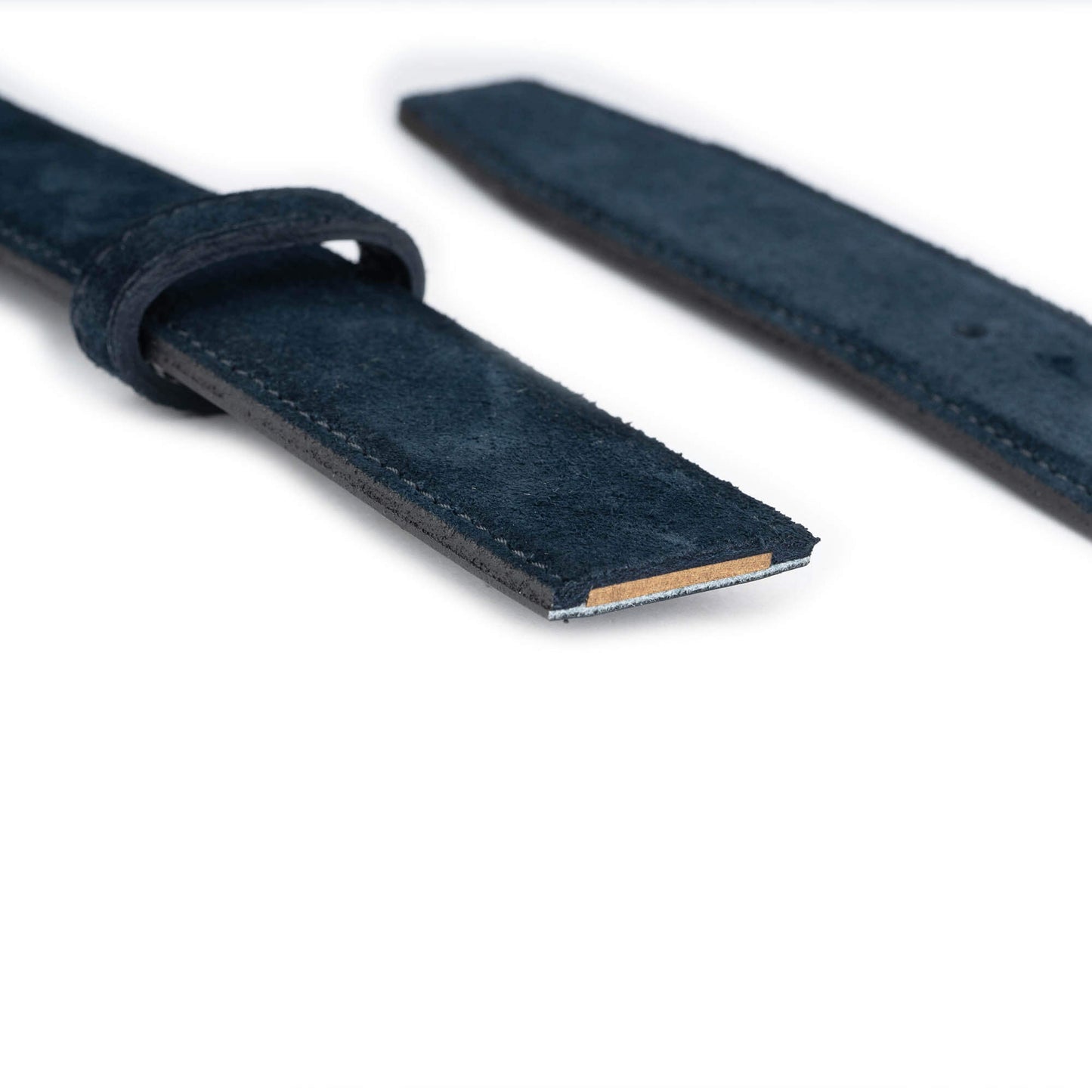Dark Blue Suede Belt Strap for Cartier Buckles Reversible Replacement