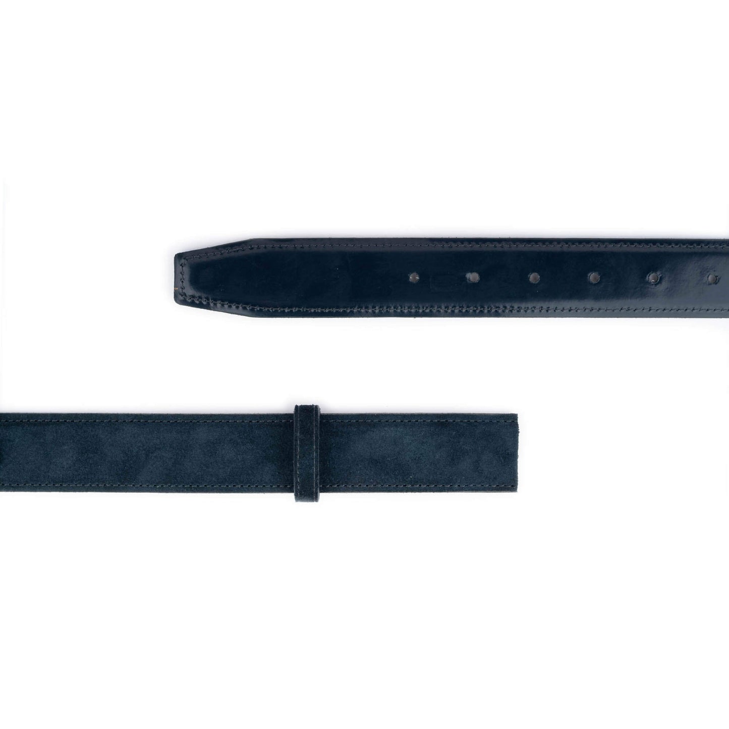 Dark Blue Suede Belt Strap for Ferragamo Buckles Reversible Replacement