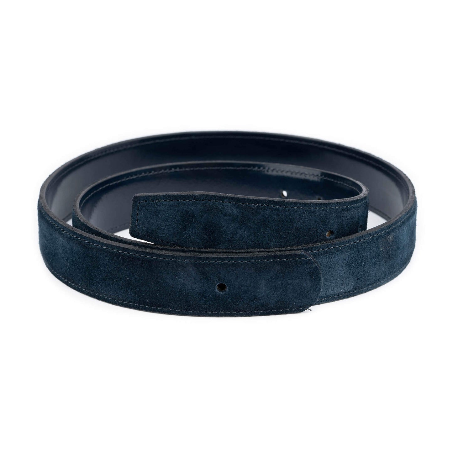 Dark Blue Suede Belt Strap for Louis Vuitton Buckle Replacement With Hole Reversible