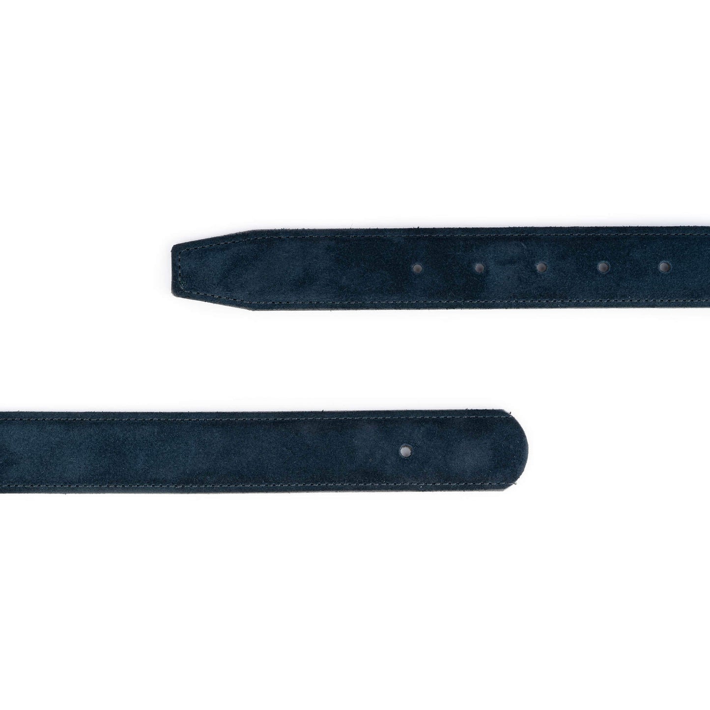 Dark Blue Suede Belt Strap for Dunhill Buckle Replacement With Hole Reversible