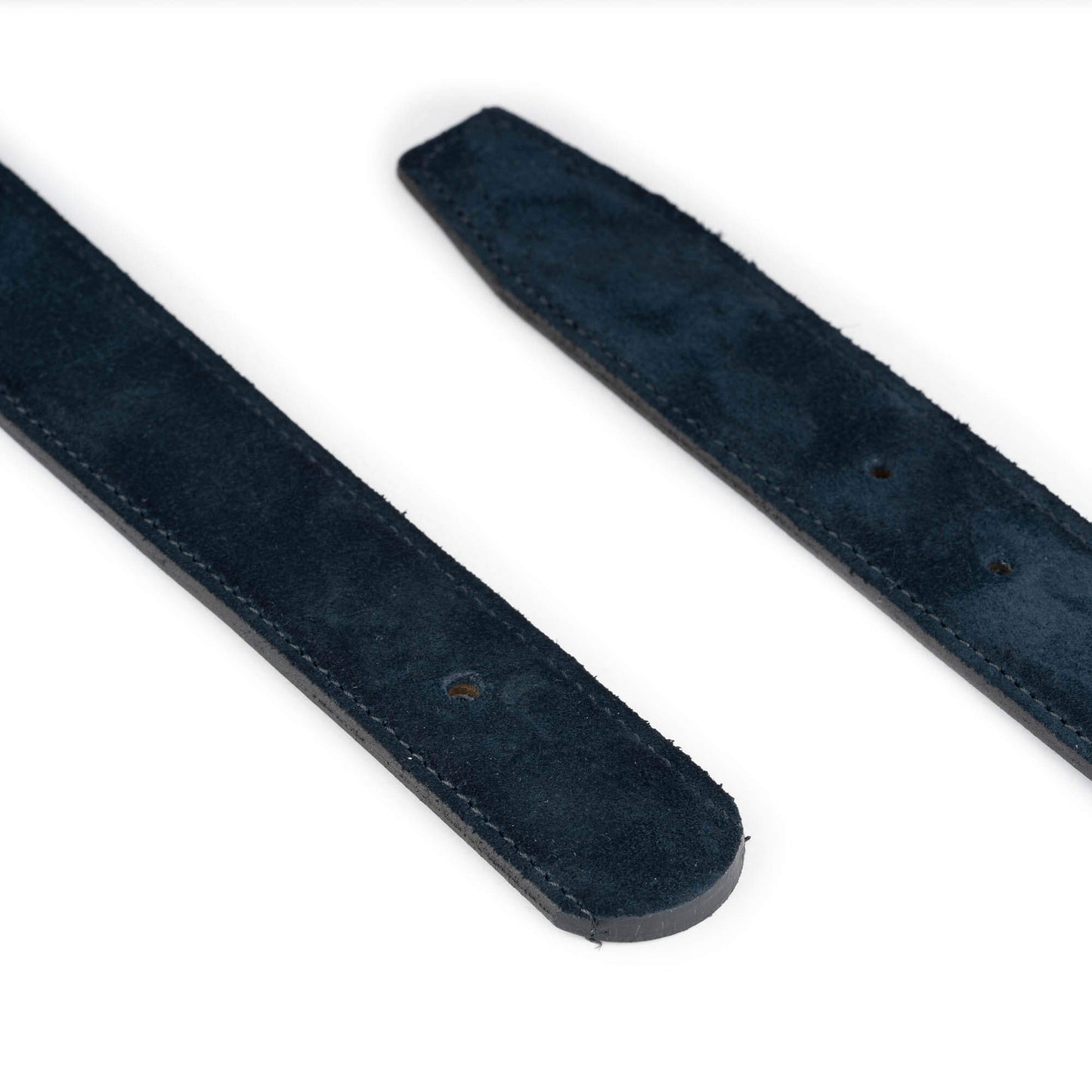 Dark Blue Suede Belt Strap for Louis Vuitton Buckle Replacement With Hole Reversible