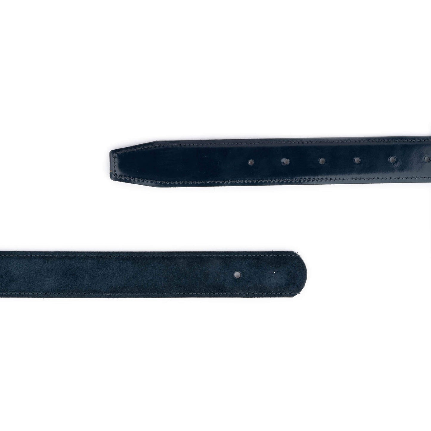 Dark Blue Suede Belt Strap for Dunhill Buckle Replacement With Hole Reversible