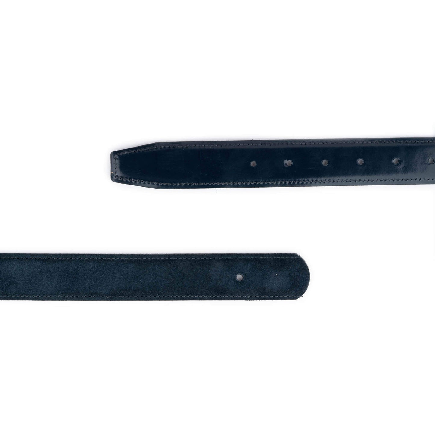 Dark Blue Suede Belt Strap for Hermes Buckle Replacement With Hole Reversible