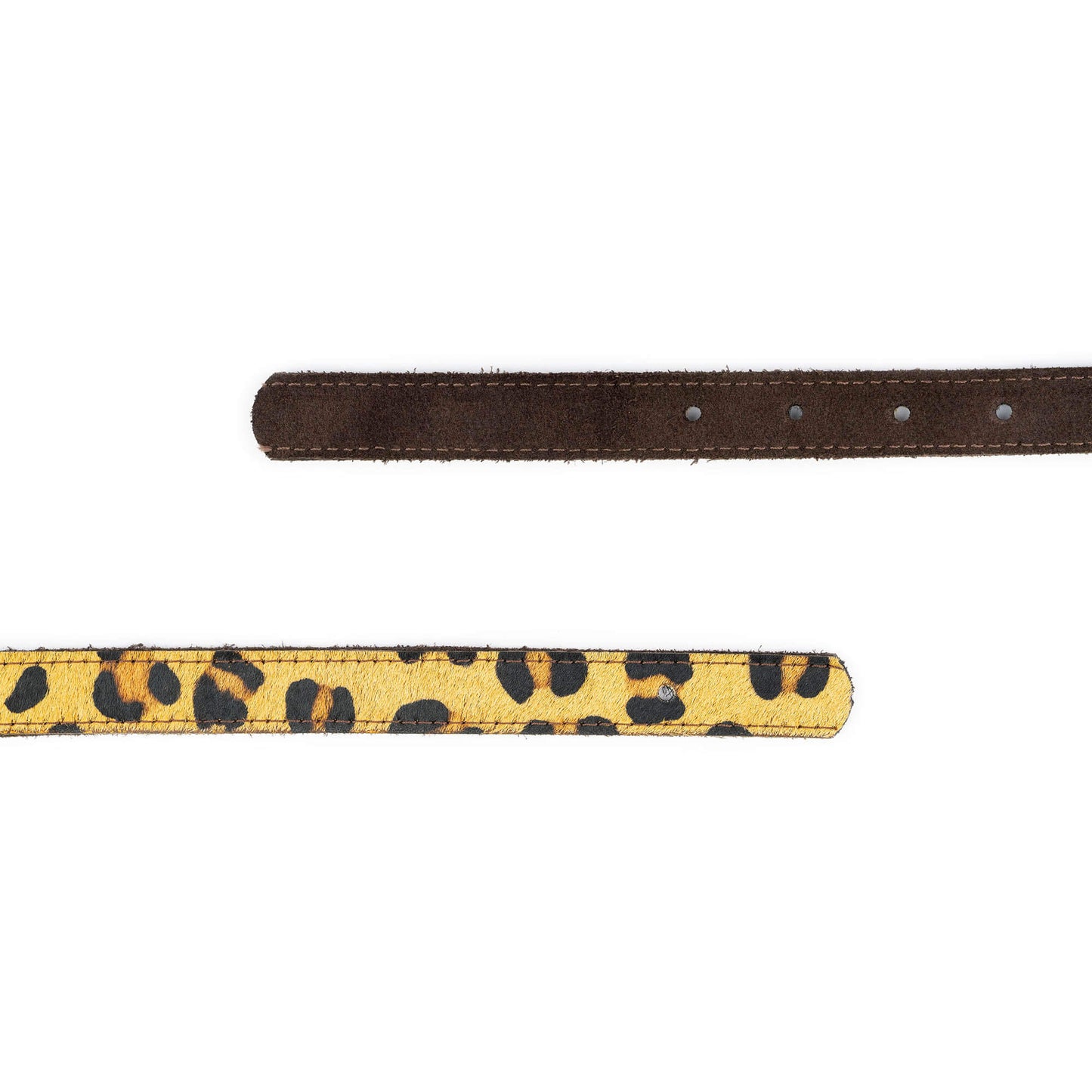 Leopard Belt Strap for Fendi Women Calf Hair Reversible to Brown