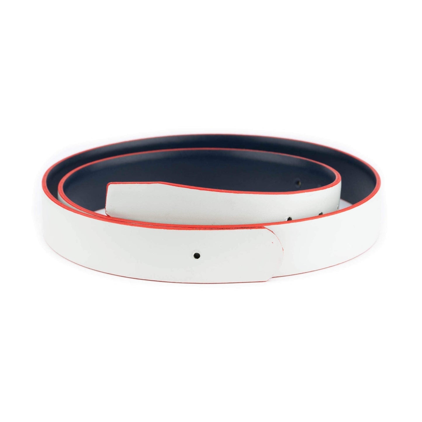 Light Gray Belt Leather Strap for Hermes Buckles Reversible Blue Red Edges