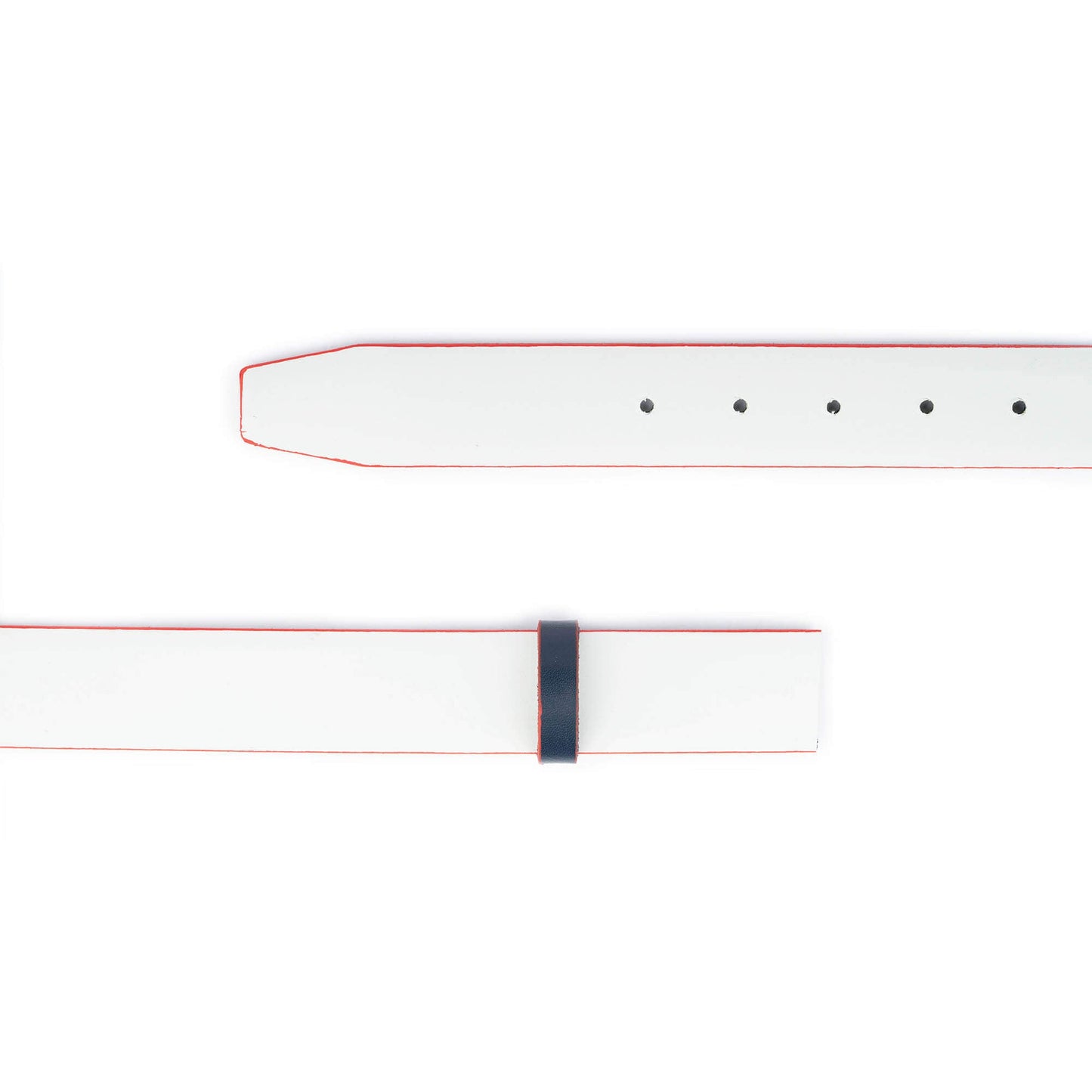 Light Gray Belt Strap for Hermes Buckles Reversible to Blue Red Edges