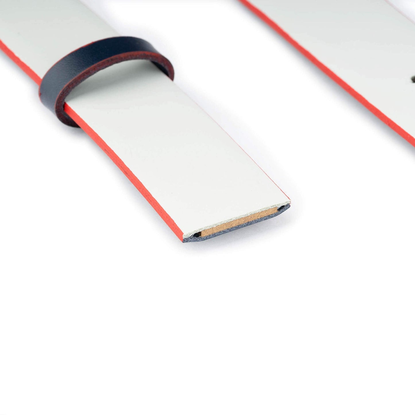 Light Gray Belt Strap for Hermes Buckles Reversible to Blue Red Edges