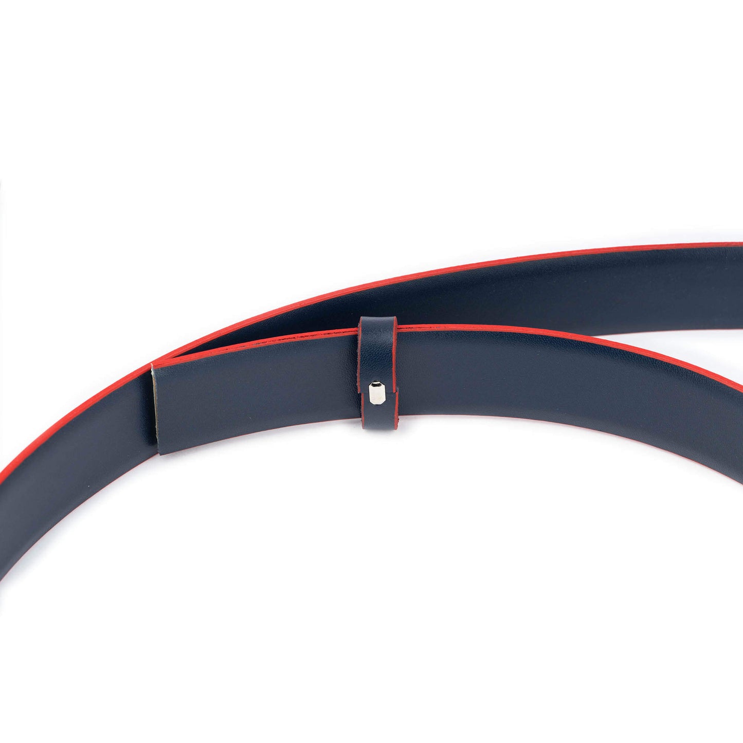 Light Gray Belt Strap for Hermes Buckles Reversible to Blue Red Edges