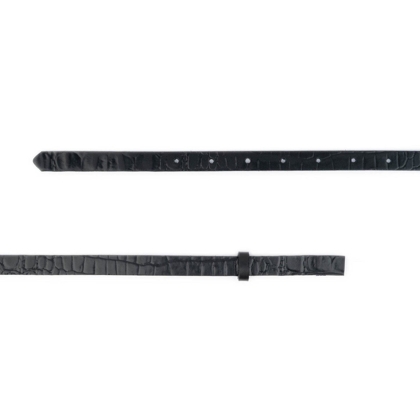 1.5 cm Black Croco Emboss Leather Belt Strap For Ferragamo Buckles Womens Replacement