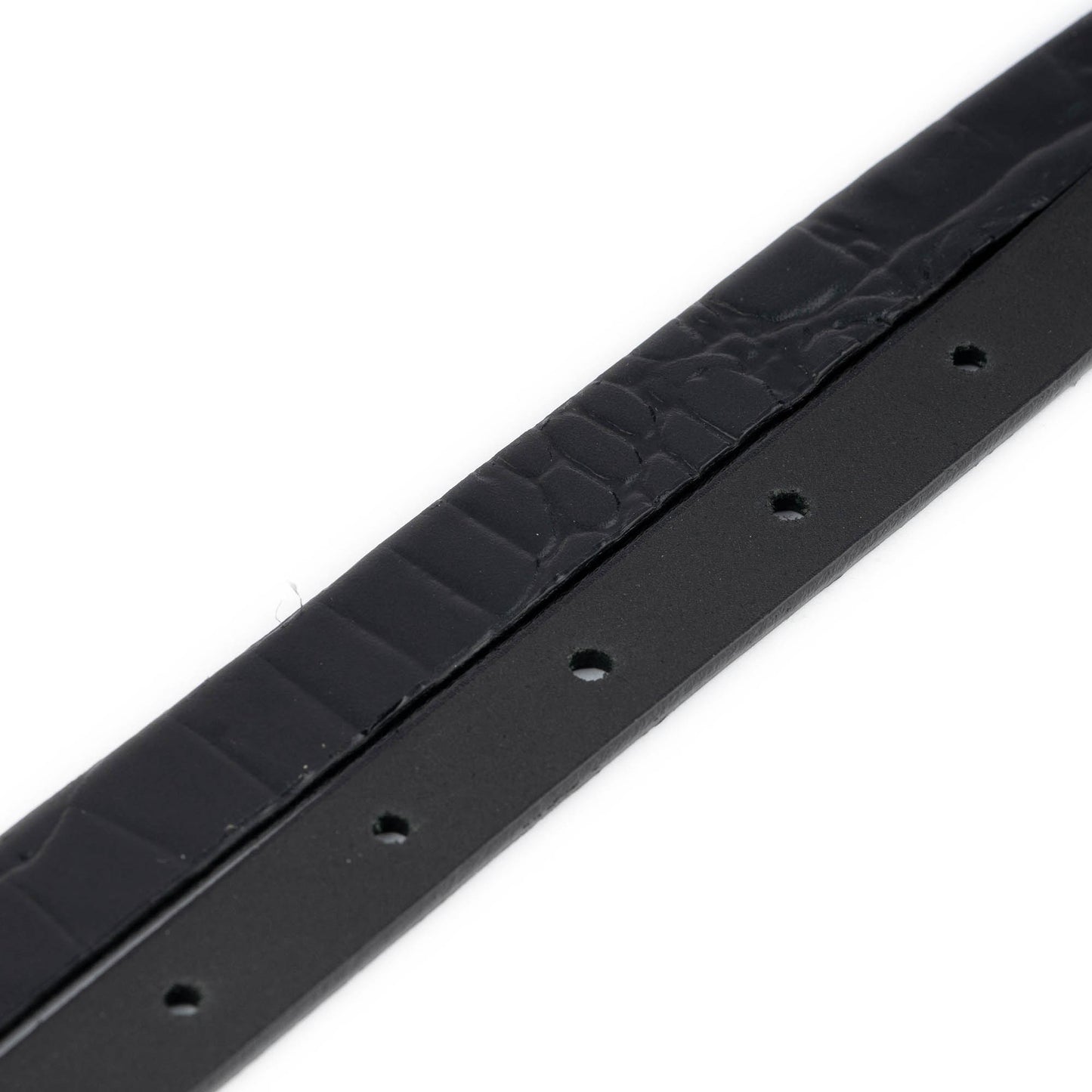 1.5 cm Black Croco Emboss Leather Belt Strap For Ferragamo Buckles Womens Replacement