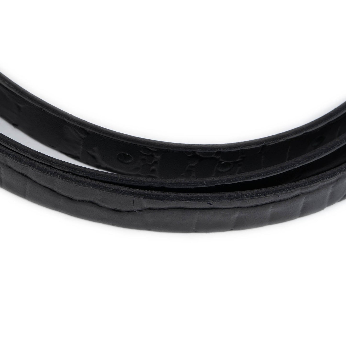 1.5 cm Black Croco Emboss Leather Belt Strap For Versace Buckles Womens Replacement
