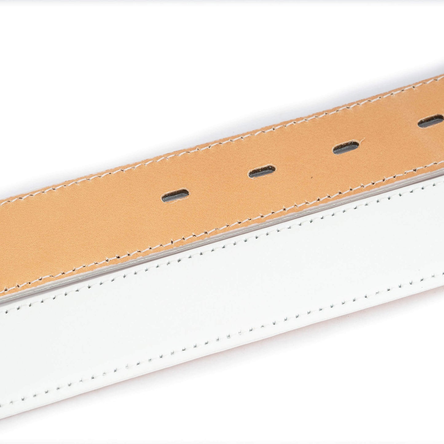 White Leather Belt Straps for Louis Vuitton Buckles 30 MM